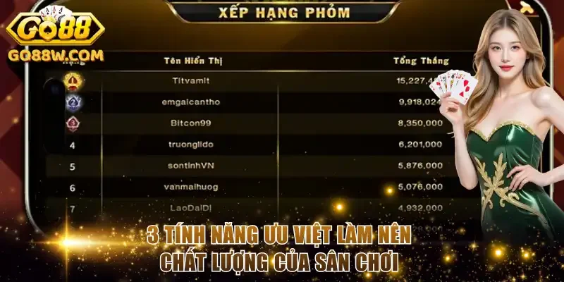 3 tính năng ưu việt làm nên chất lượng của sân chơi 